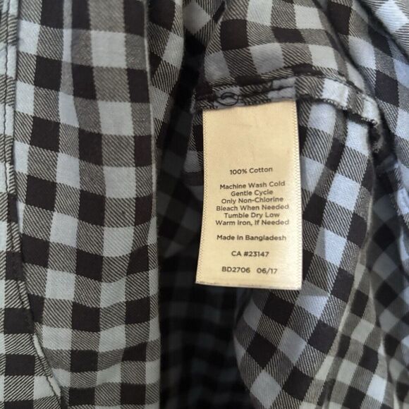 Talbots Top Womens Small Multicolor Gingham Plaid Popover Split Neck Blouse - Picture 6 of 7